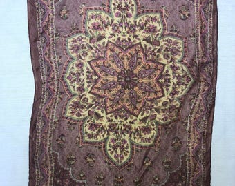 Brown Single Thread Silk Scarf