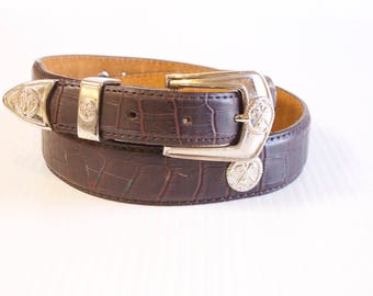 Men's Golfer Leather Belt - Belt size 32