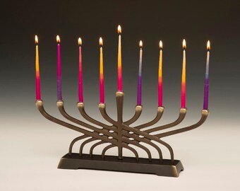 Contemporary Menorah 9 Candle for Hanukkah, Holiday or Decor