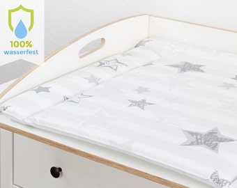 Changing pad 77 x 73 cm changing mat for 80 cm Ikea chest of drawers free from pollutants and washable stars Grey White
