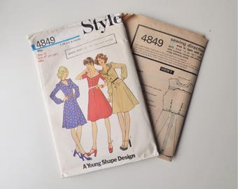 Stil 4849 Vintage Kleid Muster - 87cm/34 "Büste