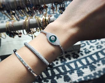 925 sterling silver evil eye bracelet