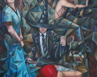 Prisoners Of Desire 2017 40x30 (original oil painting on canvas by Alex Lavrov) surrealism, expressionism, cubism