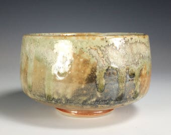 Chawan Matcha cone 10 茶碗 Carbon Trap Shino Ash Glaze Wabi Sabi