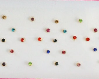 57 Multi color Stone Sticker Bindis,Indian Bindis Sticker,Fake Nose Stud Stickers,Colorful Stone Bindi Sticker,Tiny Stones,Face Tattoos Gems