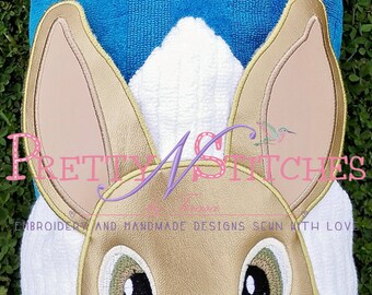 Rabbit Peeker Applique Embroidery Design, includes 2D and 3D for 5X7 Hoop