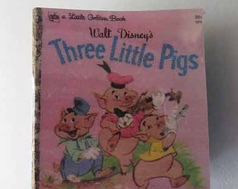 Children's Book Three Little Pigs - dollhouse miniature 1:12 scale
