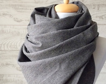 Herringbone scarf black scarf mens scarf large wool scarf wool scarf men large wide wool herringbone scarfFAST DELIVERY