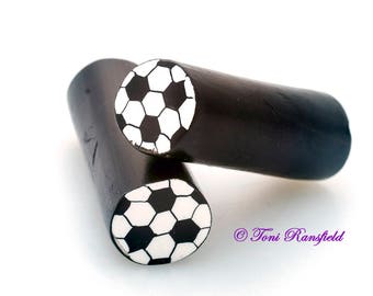 Soccer Ball Polymer Clay Cane, Raw polymer Clay Cane, Millefiori Polymer Clay