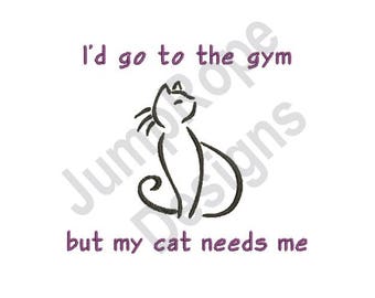 Funny Cat Outline - Machine Embroidery Design