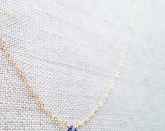 Genuine Blue Sapphire Necklace, Sapphire Necklace, Sapphire, Saphire, September Birthstone, Tiny Stone Necklace, Blue Necklace, Gemstone BN9