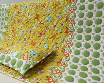 Patchwork quilt, girl quilt + pillow