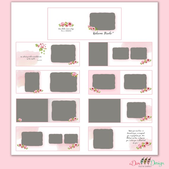 girl photobook template photoshop album template flower photobook template psd