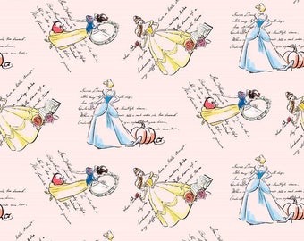 Disney Fashionable Princesses Cotton Fabric ~ 44" x 34" remnant