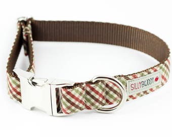 Brown Plaid Dog Collar