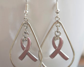Breast Cancer Awareness Hope Drop Earrings