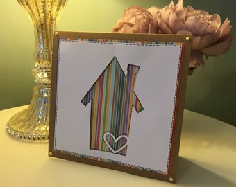 Handmade New home / moving card - Square -Blank inside