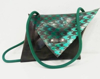 Inner Tube Messenger Bag, Eco Crossbody Bag, Rubber Crossbody Bag, Convertible bag, Inner tube shoulder bag, vegan shoulder bag, vegan bag