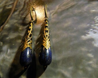 Lapis lazuli earrings.
