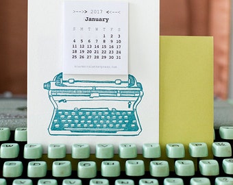 letterpress mini typewriter calendar 2018