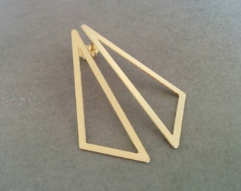 Triangle Earrings, Geometric Earrings, Triangle Studs, Stud Earrings, Gold Stud Earrings, Geometric Jewelry, Gold Earrings, Post Earrings