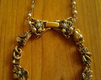 Intricate victorian revival vintage charm slider bracelet