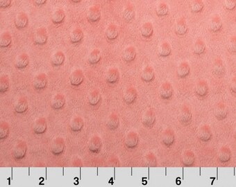 Shannon Minky Fabric, Shannon Dimple Dot Minky Fabric, Coral Dimple Dot Minky, Coral Minky Fabric, Coral Minky, Minky Fabric By The Yard