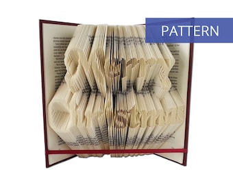Folded Book Art Pattern - Merry Christmas - 344 Folds - Including manual - Bookfolding Pattern - Folded Book Pattern - Book Folding pattern
