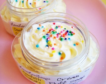 Whipped Soap Cream Fluff Confetti Cupcake - Fluffy Whipped Soap, Whip Soap, Soap in a Jar, Shave Soap, Cupcake Soap, Cake Soap, Sprinkle