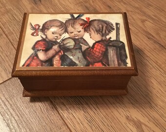 Vintage Reuge music box, Swiss Musical Movement, Hummel jewel case, Donauwellen, Danube Waves, Les flots du Danube