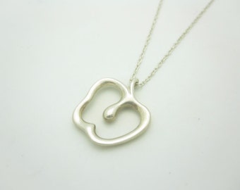 Tiffany & Co. Sterling Silver Elsa Peretti Apple Pendant Necklace 16"