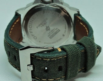 Olive drab canvas strap custom made for panerai