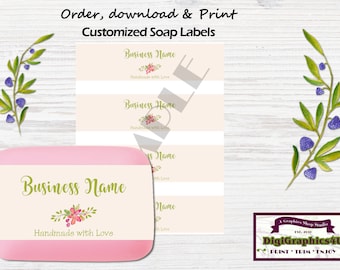 Pretty Decorative Hand Soap Labels, Soap Wrappers Customized for your Business