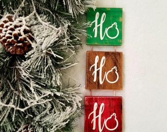 Rustic Christmas ho ho ho sign. Wooden Handmade Christmas sign. Christmas decorations. Christmas ornaments. Christmas gift. HO HO HO.