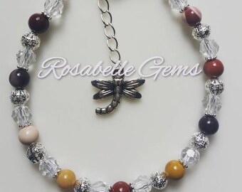 Moukaite Bracelet, Mookaite Bracelet, Moukaite Jasper, Mookaite, Gemstone Bracelet, Gemstone Jewelry, Crystal Jewelry, Gift For Her, Gift
