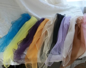 1950s Vintage Sheer Chiffon Neck Scarf Rockabilly 2 for 20 You Pick Colors