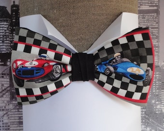 Bow tie, old racing cars, bow ties for men, pre tied bow tie