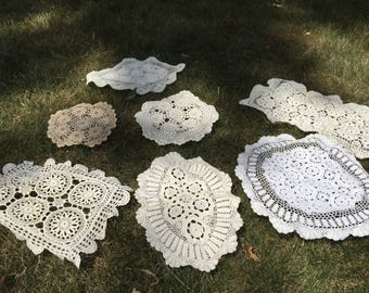 Lot of 7 Vintage Doilies