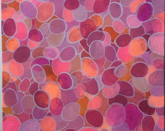 Abstract Painting, 12 x 12, Abstract Art, Modern Art, Contemporary Art, Acrylic on Canvas, Circles art,boho chic,boho,happy art,office decor
