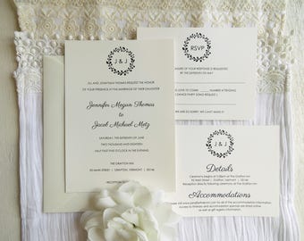 Wedding Invitation Printable Template | Instant Download PDF - Printable Wedding Invitation | Invite | Simple Wreath Collection Style 09