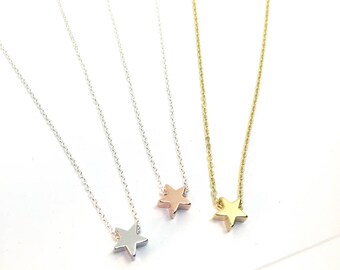 Star Layering Necklace - gold, silver, rose gold