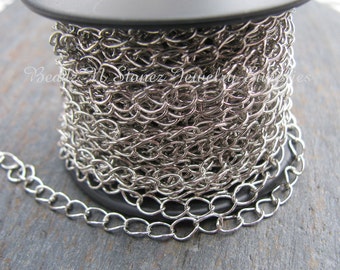 5 FEET Quality Nickel Silver Plate 4.2 x 5.2mm Curb Bulk Chain