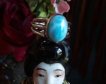 Sterling silver Larimer oval ring, size 10