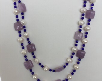 Amethyst and freshwater pearls.