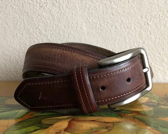 Brown Leather Belt Vintage Distressed Dockers size 32