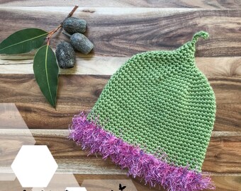 Gumnut Baby Flower Fairy Beanie Hat Newborn to 24 months Snugglepot Cuddlepie May Gibbs Australia pink