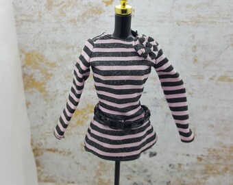 Barbie Mini Dress Pink and Black fashions Outfit 11 inch doll