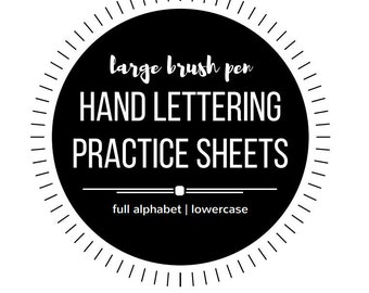 Large Hand Lettering Practice Sheets - Brush Pen - Brush Marker - Water Brush - Crayola - Hand Lettering Worksheets - Learn Hand Lettering