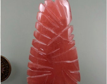 Inca Rose Rhodochrosite Sculpted Cabochon, Inca Rose Rhodochrosite, Rhodochrosite Cab, Pendant Cab, Gift Cabochon, C1627, 49erMinerals