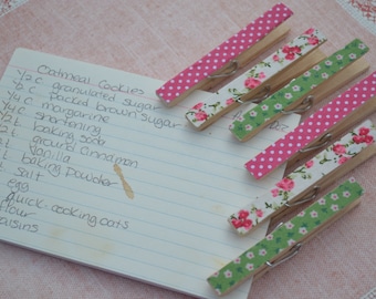 Shabby Chic Decorated Clothes Pins | 6 Pieces